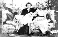 Barbara with her children Ian, Glen and Raine.   1940